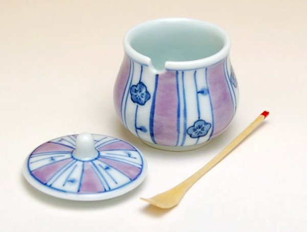 Photo2: Condiment Container with Bamboo Spoon Maron Ume (2)