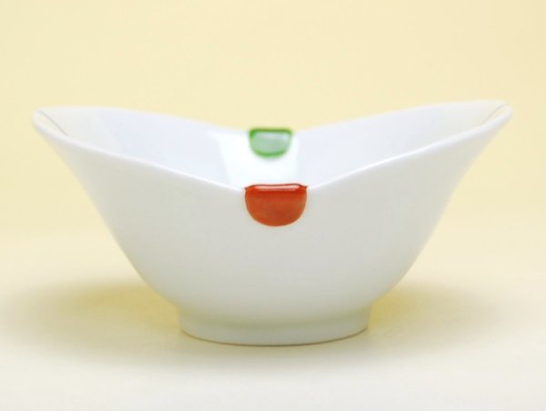 Photo3: Small Bowl (10.8cm) Sanshoku futaba (3)
