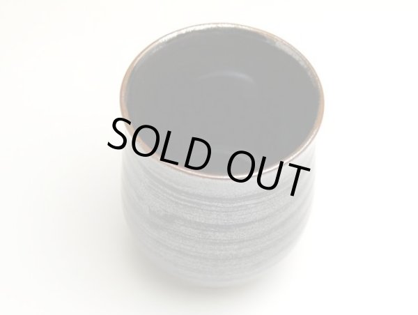 Photo2: Yunomi Tea Cup for Green Tea Tenmoku kasuri (2)