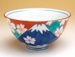 Photo3: Rice Bowl Nabeshima Mt.Fuji (Blue) (3)