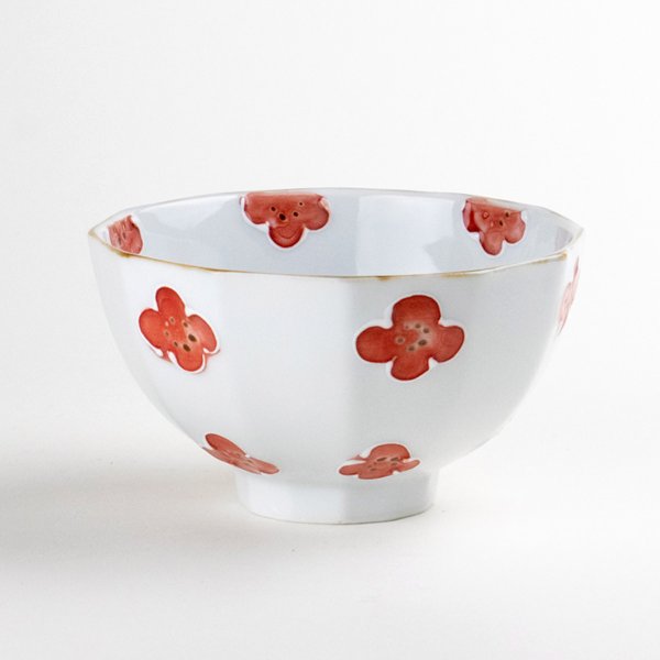 Photo1: Rice Bowl Icchin kobana (Red) (1)