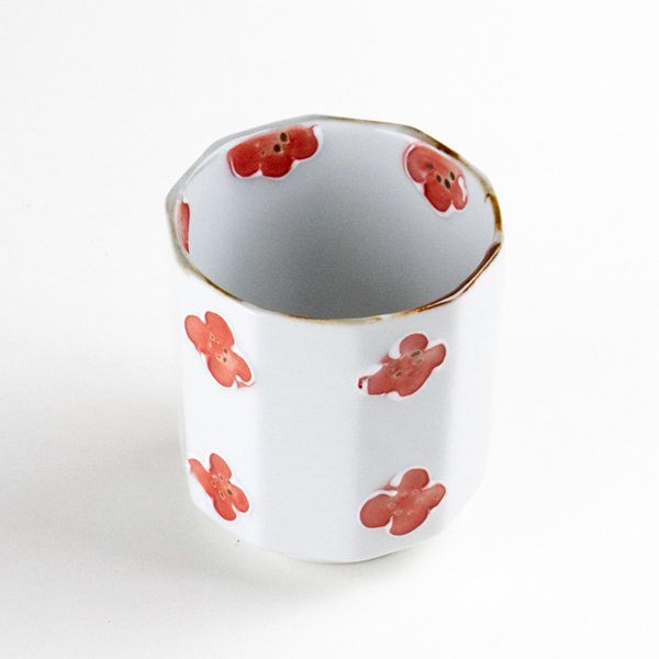 Photo2: Yunomi Tea Cup for Green Tea Icchin kobana Red (2)