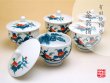 [Made in Japan] Ironabeshima uchi sansui Iwa botan Tea cup set (5 cups)