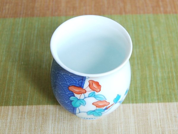 Photo4: Yunomi Tea Cup for Green Tea Nabeshima Asagao (4)