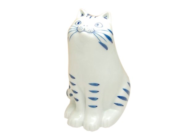 [Made in Japan] Omukae neko (stripe pattern) Ornament doll