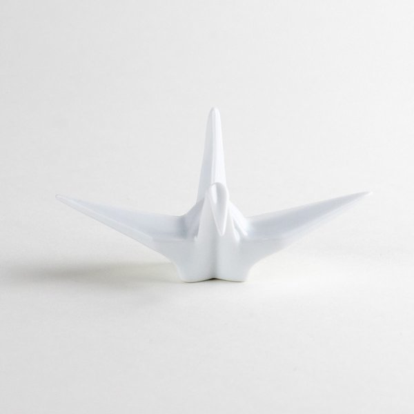 Photo2: Chopstick rest Orizuru Crane (White) (2)