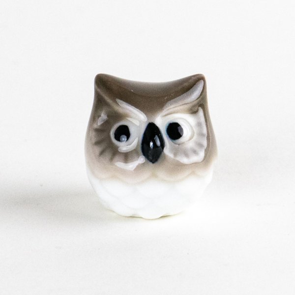 Photo1: Figurine Owl Mini-Fukurou Brown (1)