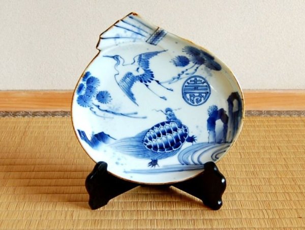 [Made in Japan] Choujyu Tsuru-kame-mon Ornamental plate