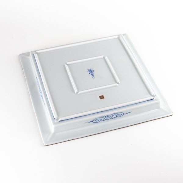 Photo4: Extra Large Square Plate Kosome-Marumon (28.5 cm/11.2 in) (4)