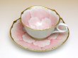 Photo3: Coffee Cup and Saucer Kindami pink botan (3)
