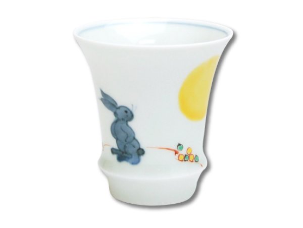 [Made in Japan] Tsuki usagi Moon and rabbit (Vertical) SAKE GLASS