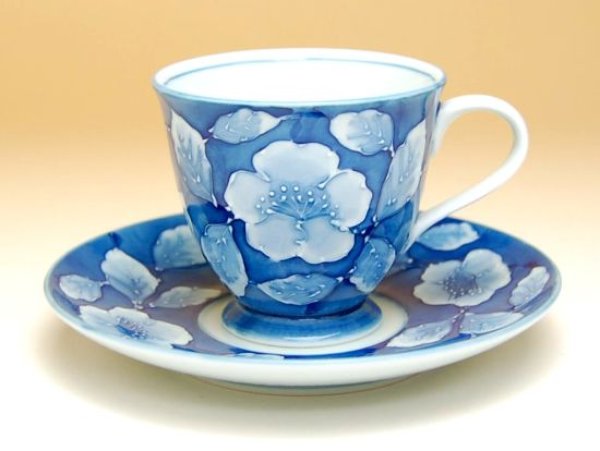 Photo2: Coffee Cup and Saucer Kyou botan (2)