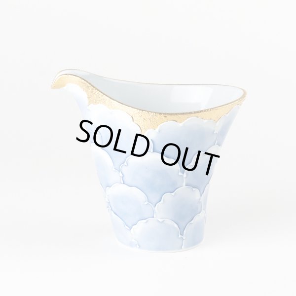 Photo1: Sake Tokkuri Pitcher Kinno botan Blue peony (1)