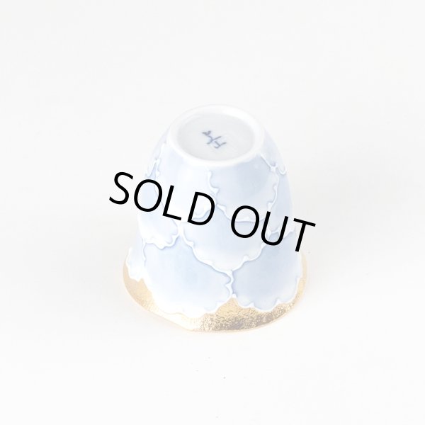 Photo4: Sake Cup Kinno botan Blue peony (6.5cm/2.5in) (4)