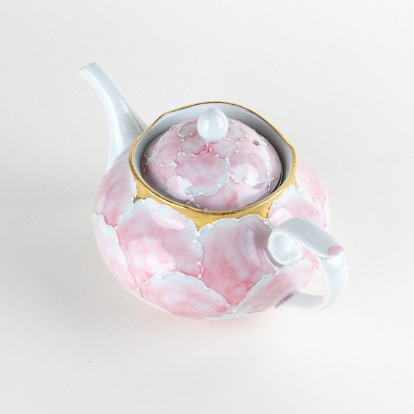 Photo2: Teapot Soto-Kin Botan Pink & Gold (2)