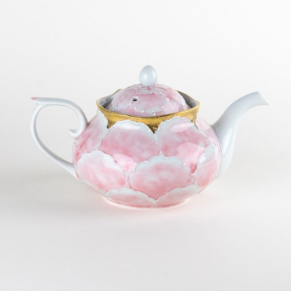 Photo3: Teapot Soto-Kin Botan Pink & Gold (3)