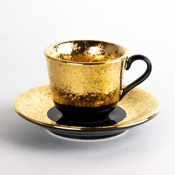 Photo2: Demitasse Cup and Saucer Fuki Gold (2)