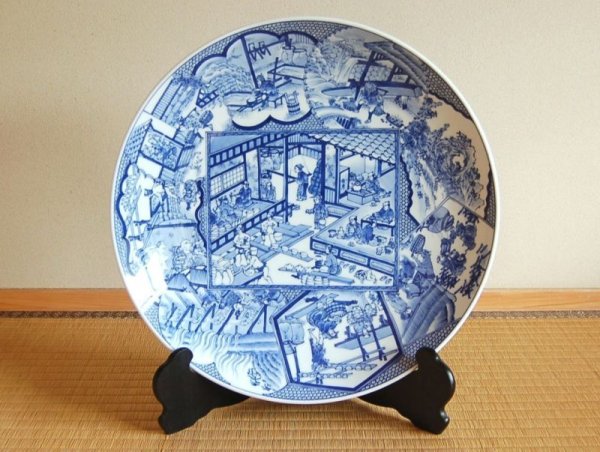 [Made in Japan] Shokunin-zu Ornamental plate(45cm)