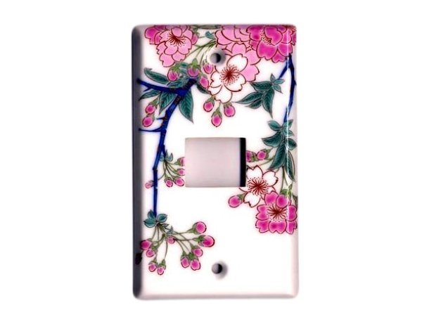 [Made in Japan] Somenishiki Kinsai Sakura (1 hole) plug socket cover