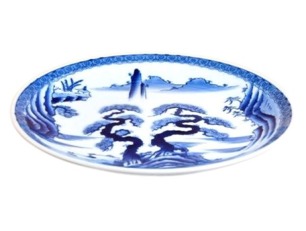 [Made in Japan] Sansui landscape Extra-large plate