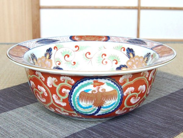 Photo2: Large Bowl (25.8cm) Ko-imari Shishi-mon (2)