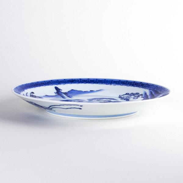Photo3: Large Plate Landscape Sansui (24 cm/9.4 in) (3)