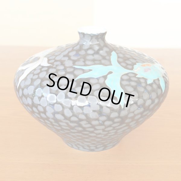 Photo3: Small Vase Kingyo Goldfish Tetsuyu | Fujii Kinsai's work (3)