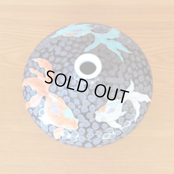 Photo5: Small Vase Kingyo Goldfish Tetsuyu | Fujii Kinsai's work (5)