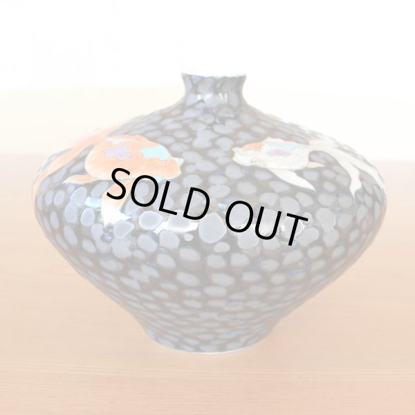 Photo6: Small Vase Kingyo Goldfish Tetsuyu | Fujii Kinsai's work (6)