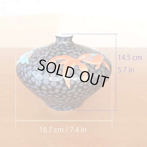 Photo9: Small Vase Kingyo Goldfish Tetsuyu | Fujii Kinsai's work (9)