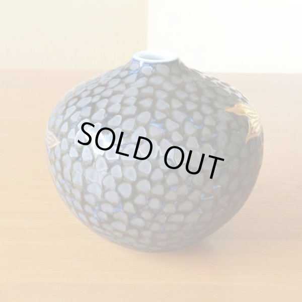 Photo3: Vase Small Tetsuyu kin prachina sai koi-e Gold platinam Carp (3)