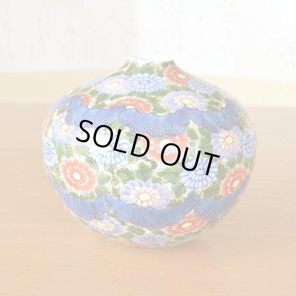 Photo2: Small Vase Some-Nishiki Kiku Chrysanthemum flower | Fujii Kinsai's work (2)