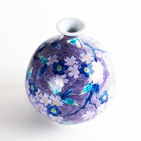 Photo3: Shisai Sakura Small Vase by Kinsai Fujii (3)