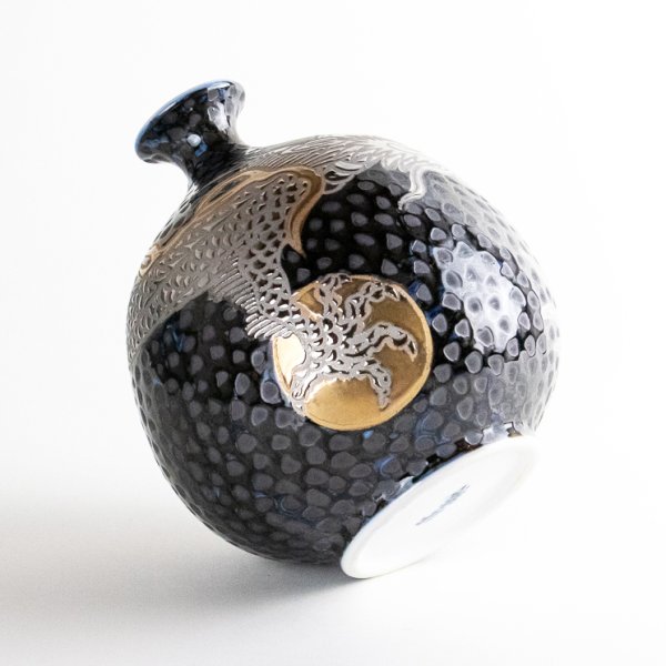 Photo4: Tetsu-yu Dragon Small Vase by Kinsai Fujii (4)
