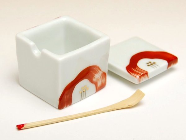 Photo3: Condiment Container with Bamboo Spoon Omoibana (3)