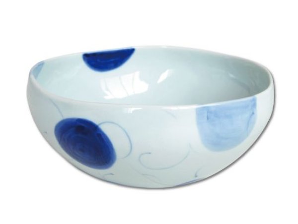 Photo1: Donburi Bowl for Noodles Ai mizutama (18.5cm/7.3in) (1)