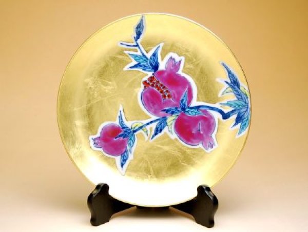 [Made in Japan] Kinrante Zakuro (Small) Ornamental plate（19cm）