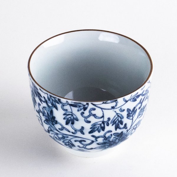 Photo2: Yunomi Tea Cup for Green Tea Dami Karakusa Ivy (2)