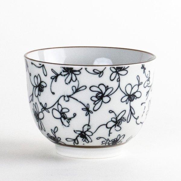 Photo1: Yunomi Tea Cup for Green Tea Bara Rose (1)