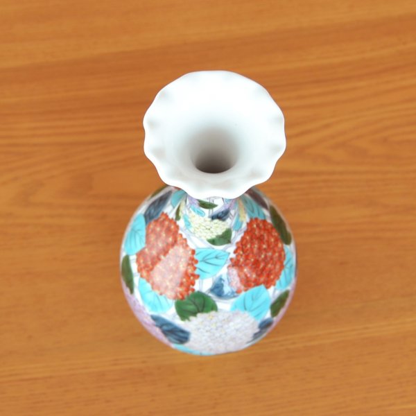 Photo3: Vase Ajisai Hydrangea Flowers | Fukuji Kitamura Traditional Craftsperson work (3)