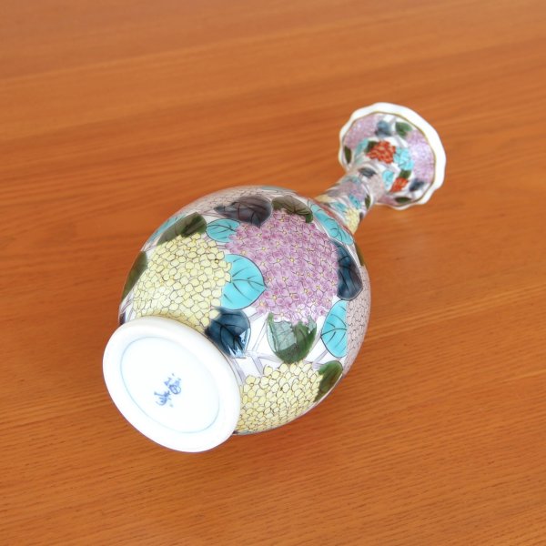 Photo4: Vase Ajisai Hydrangea Flowers | Fukuji Kitamura Traditional Craftsperson work (4)
