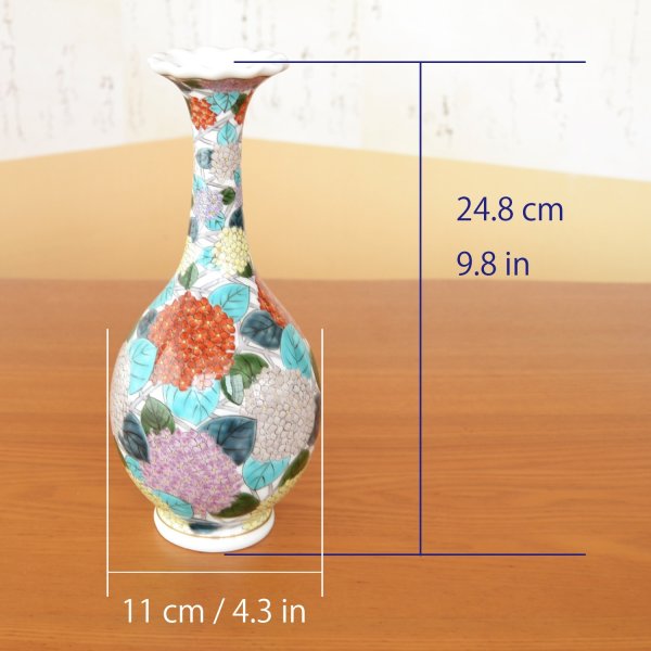 Photo5: Vase Ajisai Hydrangea Flowers | Fukuji Kitamura Traditional Craftsperson work (5)