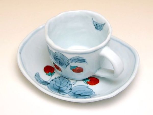 Photo3: Coffee Cup and Saucer Beni Ichigo Strawberry (3)