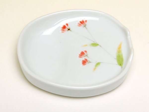 Photo3: Small Plate for soy sauce (10.7cm) Hana shizuka (3)