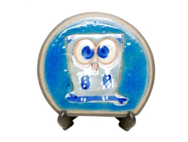 [Made in Japan] Ai fukurou owl (Blue) Small ornamental plate