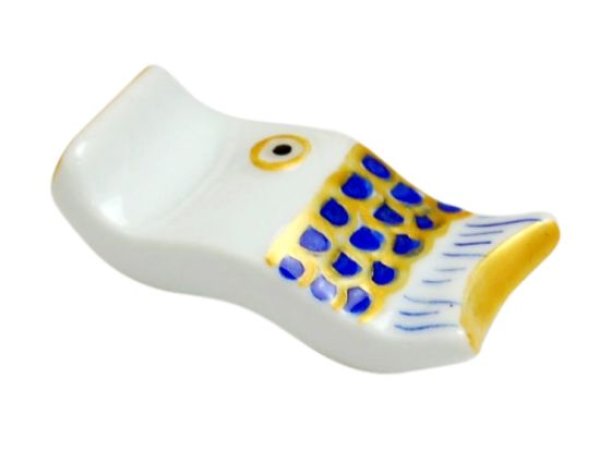 Photo1: Chopstick rest Kinsai koinobori (Blue) (1)