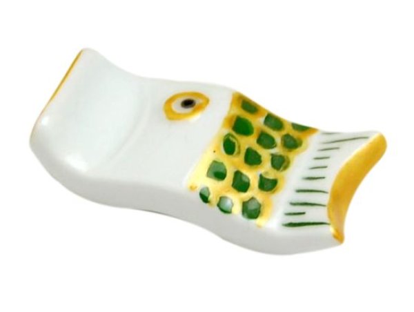 Photo1: Chopstick rest Kinsai koinobori (Green) (1)