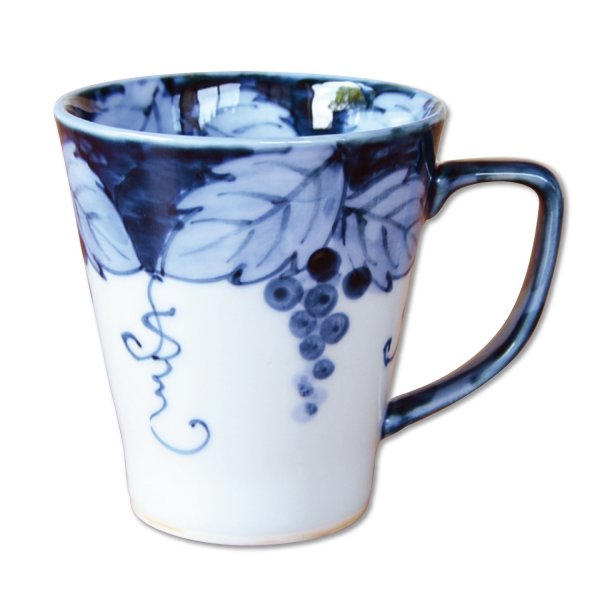 Photo1: Mug Fuchidami Budou Grape Blue (1)
