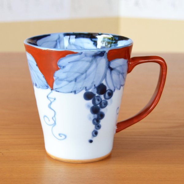 Photo2: Mug Fuchidami Budou Grape Red (2)