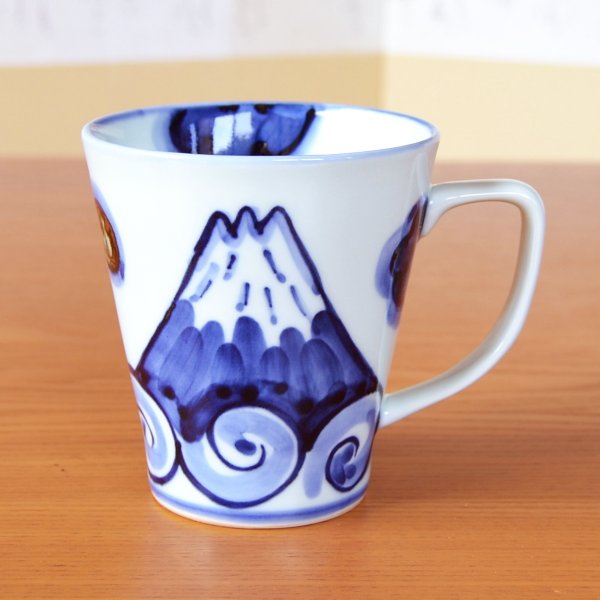Photo2: Mug Mt. Fuji Blue (2)